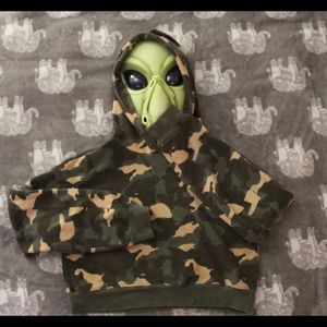Cropped Camo Hoodie